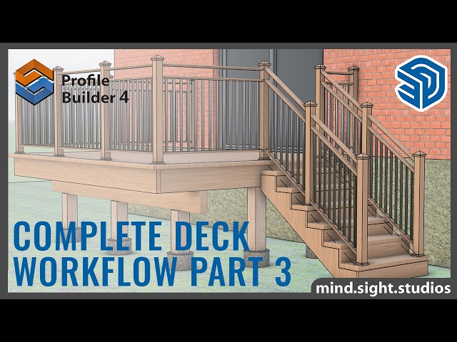How to Build a Deck in SketchUp Part 3 | Stair Railing and Final Details