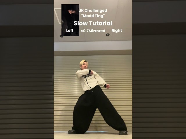 Slow & Mirrored Dance Tutorial❤️‍🔥Jungkook challenged🔥"Madd Ting"Dance Challenge #shorts