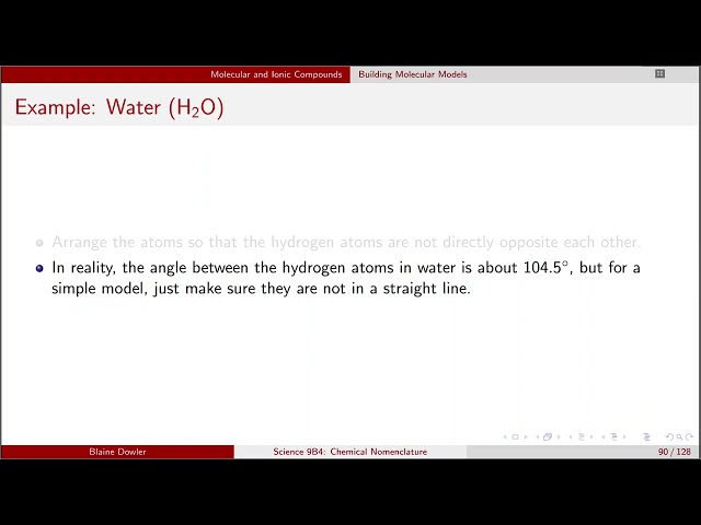 Science 9B4d: Molecular and Ionic Compounds