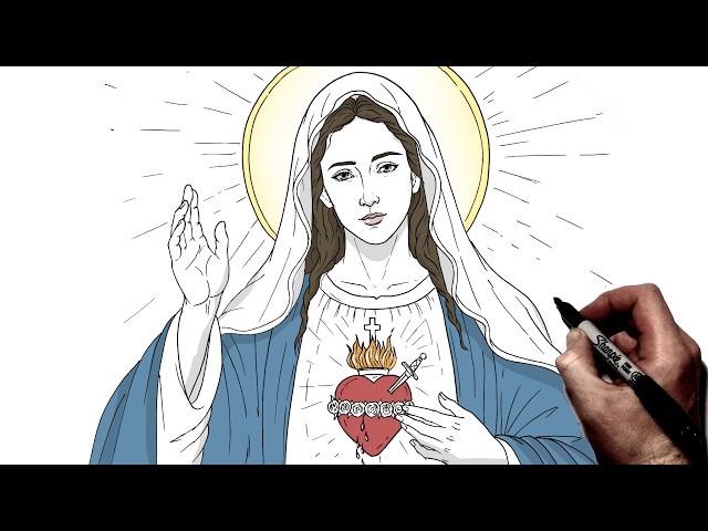 How To Draw Holy Mary | Step By Step |