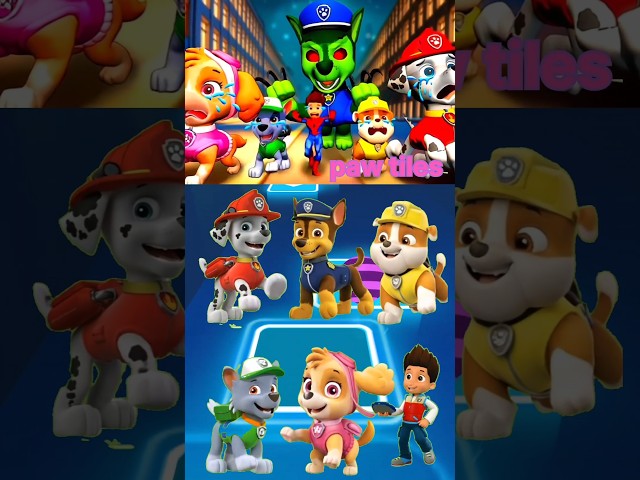 PAW Patrol:  - Zuma - Skye 🆚  Marshall - Ryder 🆚 Chase - Rocky Tiles Hop EDM Rush 🎧🤍