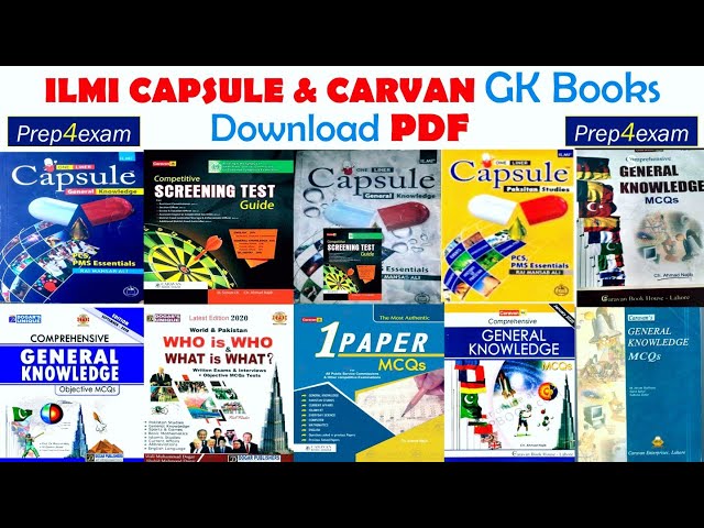 Carvan & Ilmi Capsule General Knowledge Books Download in PDF-CSS, PMS & PCS Books in PDF-Prep4exams