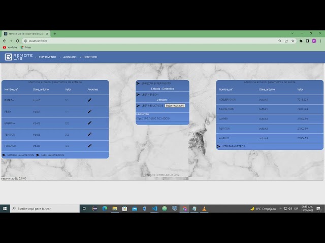 RemoteLab-Lib-Arduino demostración de implementación responsiva