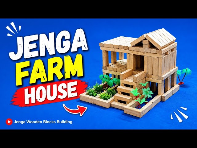 How to Build a Mini Farm House with Jenga Blocks 🌾🏡 | Tutorial #287 (Wooden Blocks House) #jenga