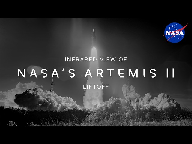 Infrared View of NASA's Artemis II Liftoff