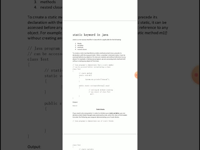 This & static keyword in java