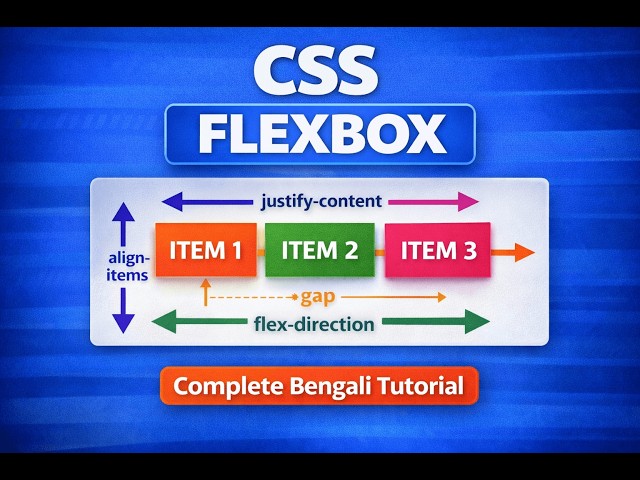 CSS Flexbox Complete Tutorial in Bengali | Flex Container, Flex Items & All Properties Explained