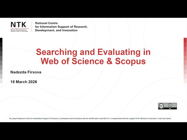 Searching and Evaluating on Web of Science & Scopus – Webinar Recording, March 2026