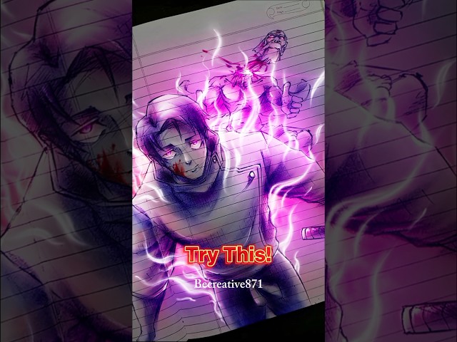 Drawing Yuta Aura Farming In Sendai Colony|Glowart|#animedrawing #anime #jujutsukaisen