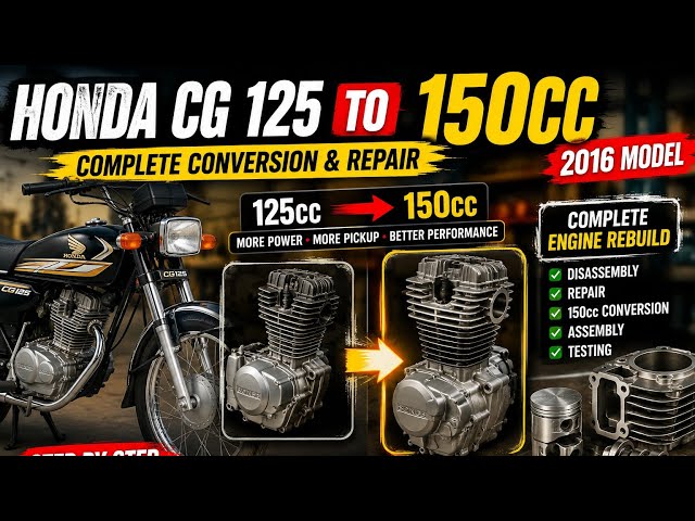 Honda CG 125 2016 Model Complete 150cc Engine Conversion Step by Step