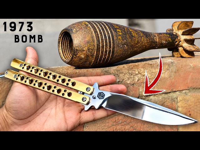 Making a Balisong Knife out of Empty Mortar Shell