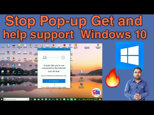 How to stop pop-up get and help support windows | disable pop-up help windows 10 - Part 3