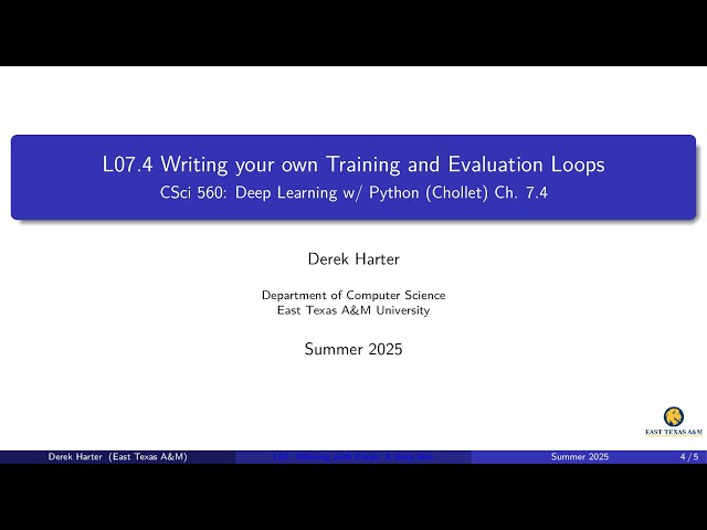 L07.4: Writing your own Training and Evaluation Loops