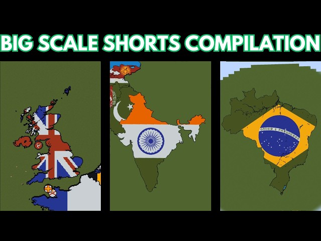 Minecraft Big Scale World Flag Map Shorts Compilation