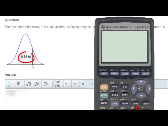 Find the Z Score for a Given  Percentile