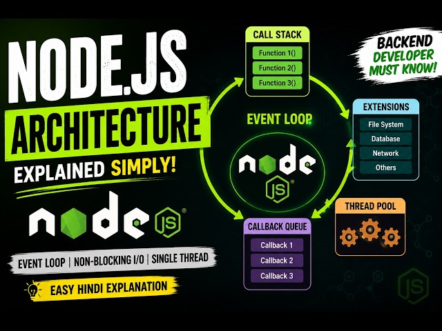 NodeJs Architecture | How Nodejs work Explained | Event loop | thread #coding #javascript #api