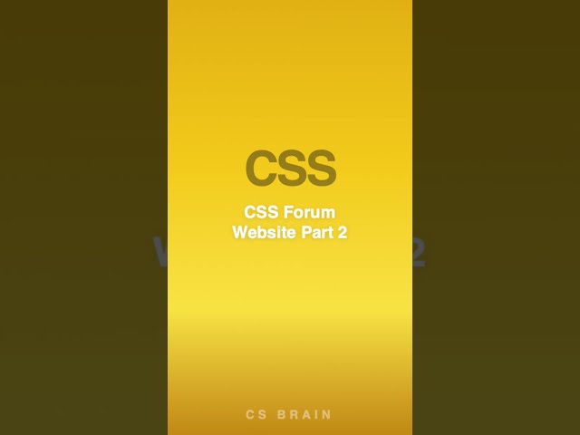CSS Forum Website Part 1 #webdev #frontend #coding #techtips