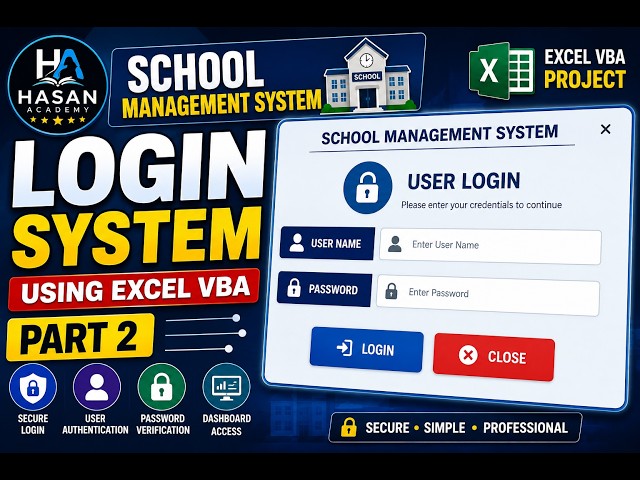 Login System Using Excel VBA | School Management System Part 2 | Bangla Tutorial