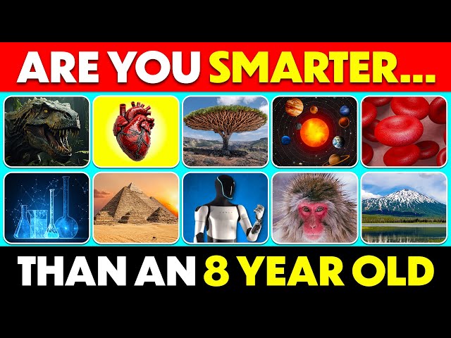 Do You Know Than an 8-Year-Old?  🤓📚 General Knowledge Trivia Quiz | 60 Questions