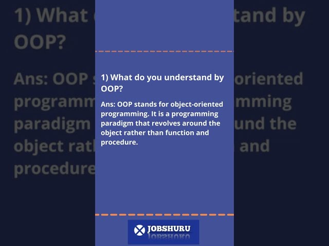 OOPs Interview Questions for Job Interview | Interview Preparation | #shorts