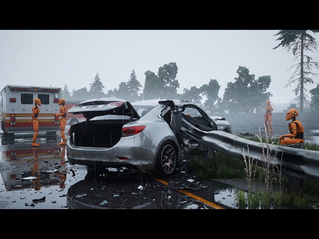 BeamNG Drive - Realistic Car Crashes | Dangerous Driving #19