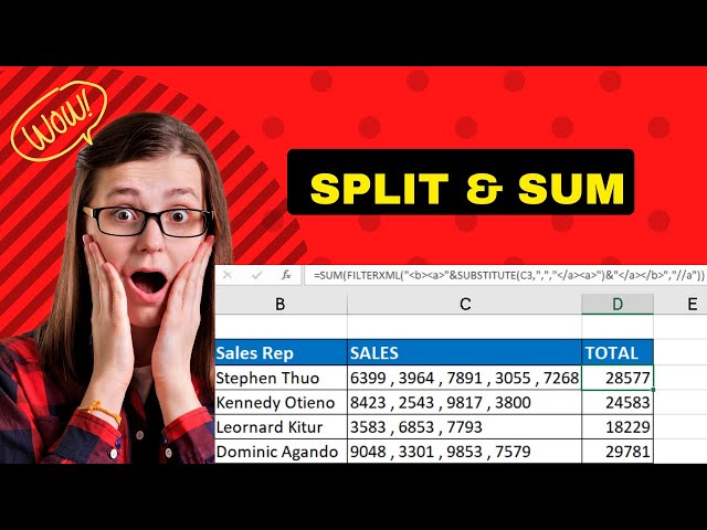 How to Split and Sum Data Using FILTERXML