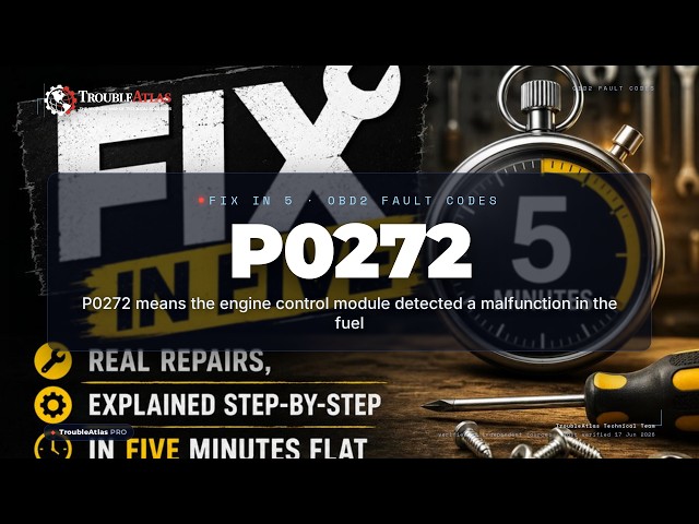 P0272 Explained — P0272 means the engine control module detected a malfunction in the fuel | Trouble