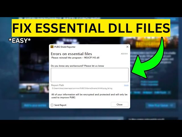 How To Fix Error in Essential DLL Files in PUBG(EASY)