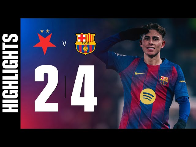 RESUMEN | SLAVIA DE PRAGA 2 vs 4 FC BARCELONA | LIGA DE CAMPEONES DE LA UEFA 🔵🔴