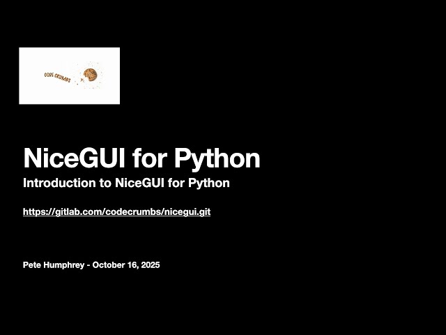 Introduction to NiceGUI for Python