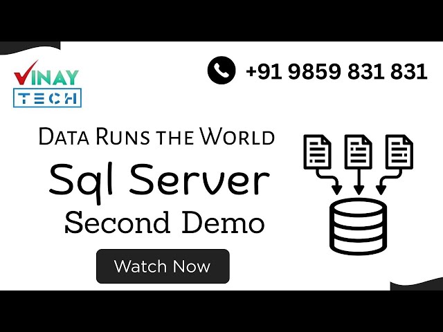 SQL Server Second Demo | 20th Jan 2026 | Vinay Tech | +91 9859 831 831