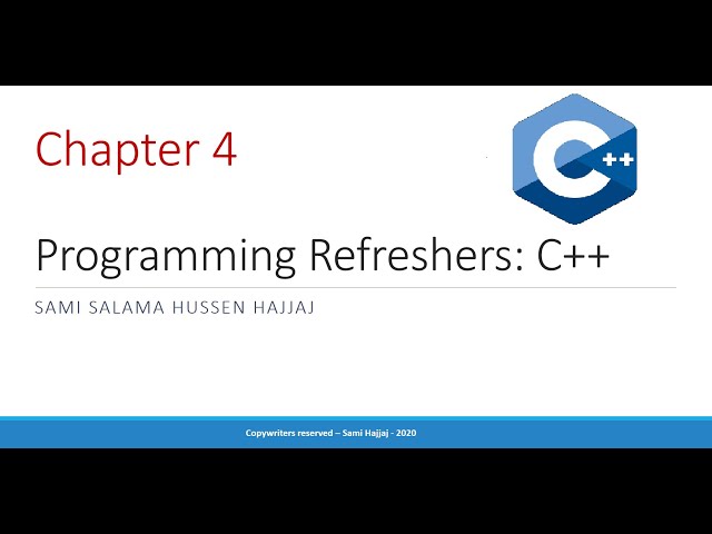 Programming (C++) - Refresher (2020, C++11)