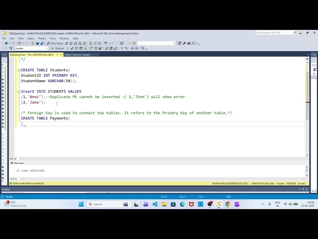 Primary Key vs Foreign Key in SQL Server | Differences with Real-Time Example