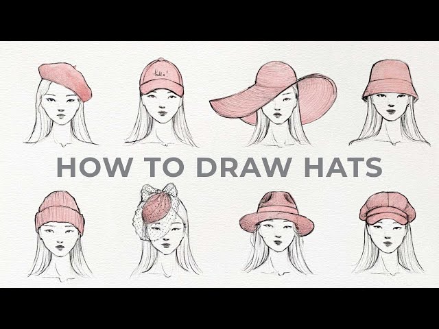 8 hats to add to your fashion sketches ✏️ drawing tutorial