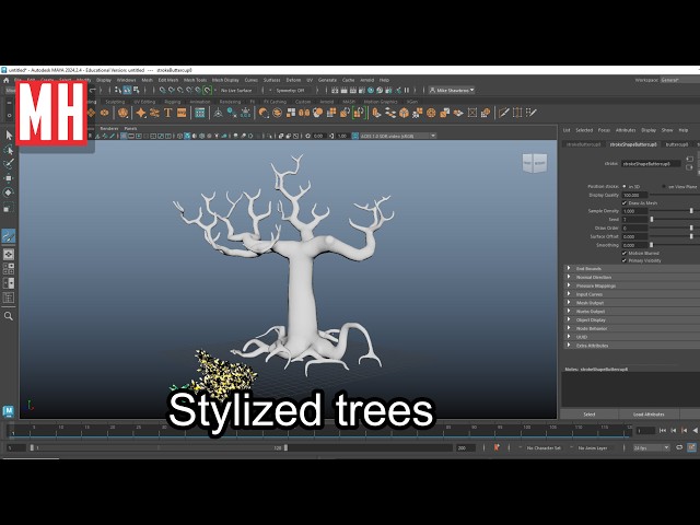 Maya tutorial : How to model Stylized 3D trees