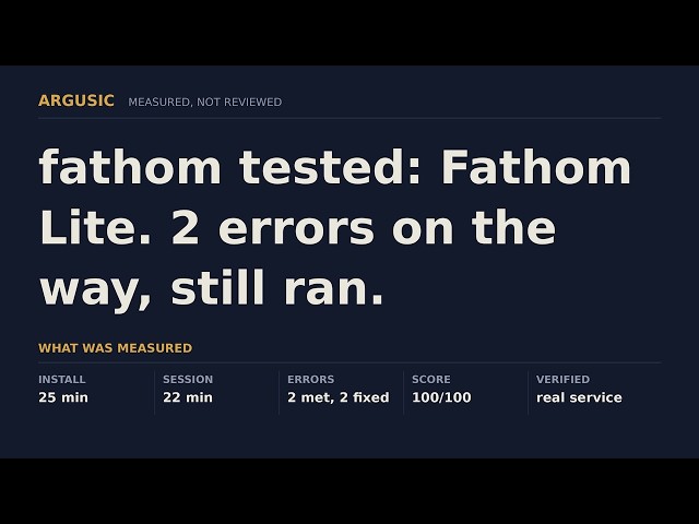 fathom tested: Fathom Lite. 2 errors on the way, still ran.