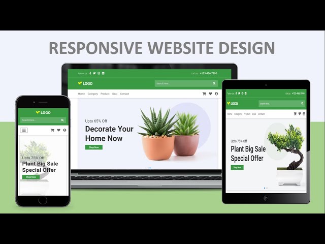 Create A Responsive ' Online Plant Selling ' Website Design Using HTML / CSS And JAVASCRIPT