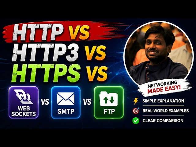 HTTP vs HTTP3 vs HTTPS vs Web Sockets vs SMTP vs FTP || Network Protocols