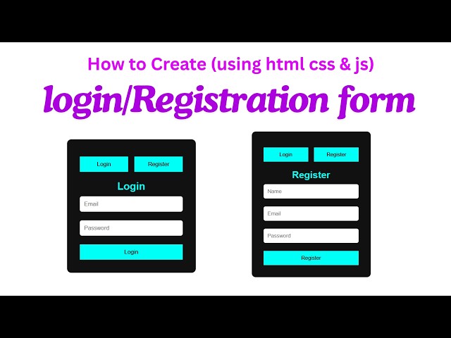 Create Login/Registration Form For Game Development || create this using html css and javascript.