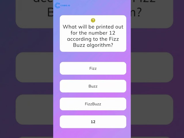 Fizz Buzz Algorithm Quiz! 🧠 What Will Number 12 Output? Test Your Logic!