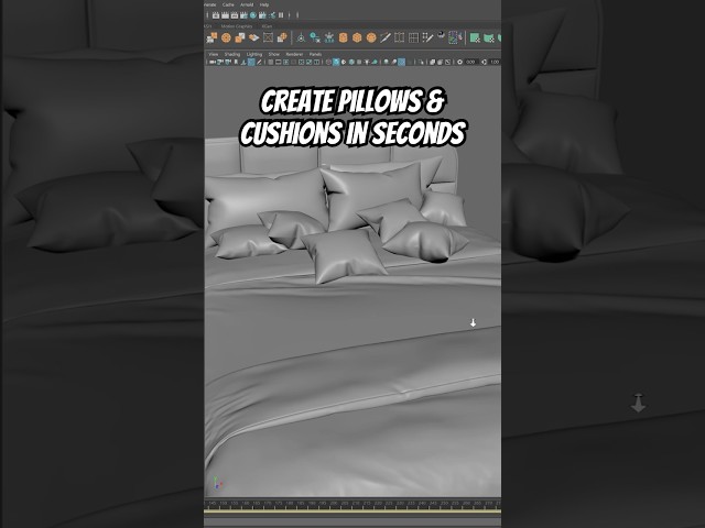 Tired of hand-sculpting cloth wrinkles? Try this #maya3d #maya #3dmodeling #cloth #cushion  #pillow
