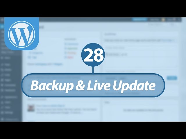 Mastering WordPress in Arabic #28 - Backup and Live Update