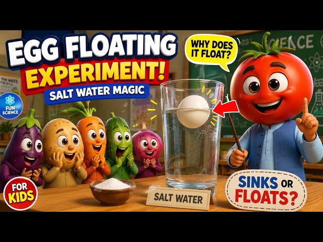 Egg Floating Science Experiment | Fun Science for Kids | 3D Animated Educational Cartoon