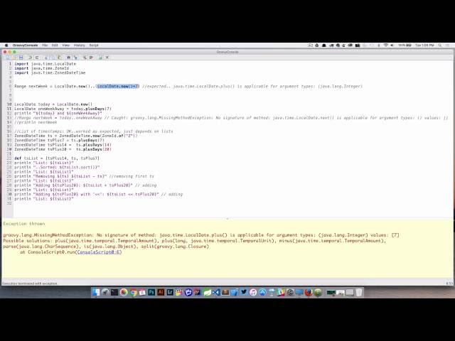 Groovy Operator Overloading with Java 8 Date / Time Classes