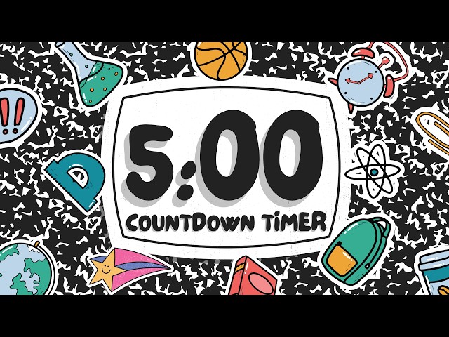5 Minute Countdown Timer with Music & Alarm // Perfect for Study, Work & Cooking 🔔⏰
