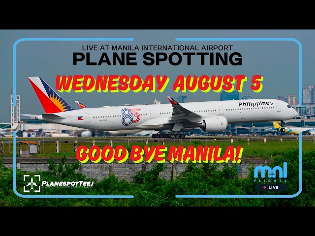 🔴 LIVE ⛈️ Heavy Rain Manila Airport | Real ATC + Close Up Plane Spotting | RPLL | 8/5/26