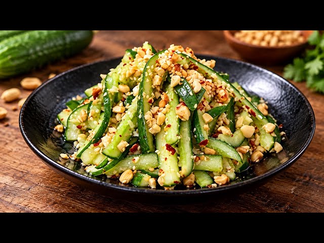 The Ultimate Asian Cucumber Salad | Roasted Peanuts & Garlic Sesame Dressing