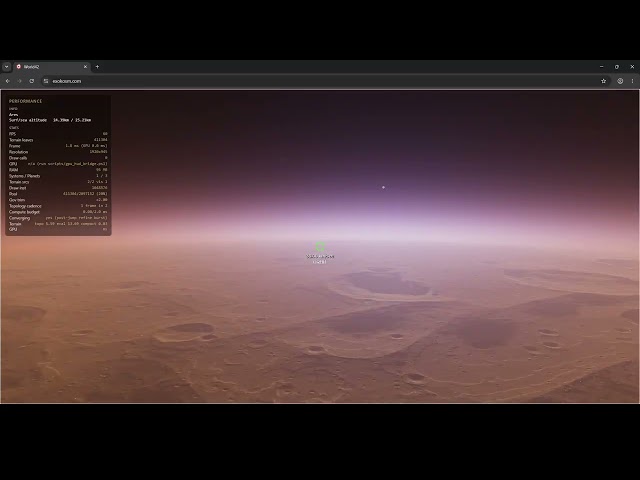 Babylon.js: Real Scale Planet full GPU with Concurrent Binary Trees | Mars like #3