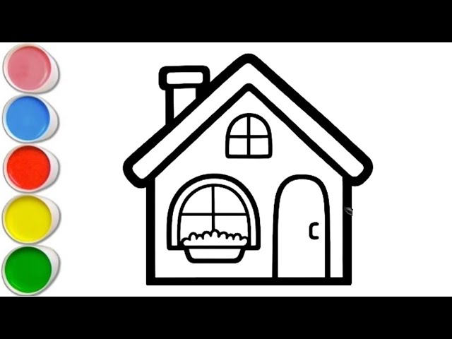 Learn how to draw a house || easy drawing and learn colour || house scenary drawing easy||
