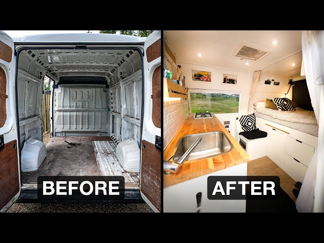 Transforming this dirty van into a comfy home! TIMELAPSE (7 Months)